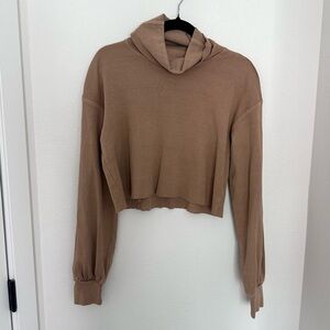 Free People Beach Raw Hem Cropped Turtleneck Pullover Size Small Women’s